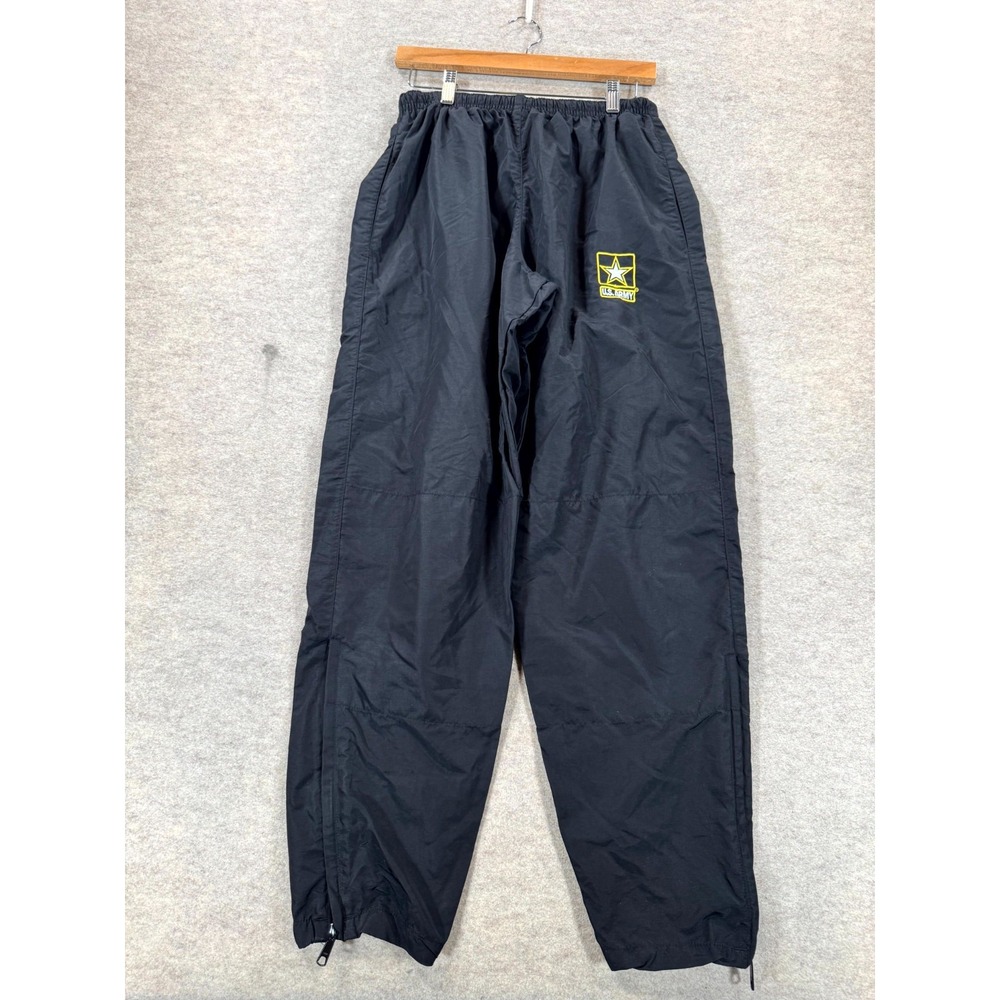U.S. Army APFU Physical Fitness Pants Unisex Medium Black Nylon Ankle Zipper
